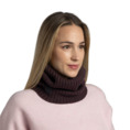 Komin Buff z wełny merino Knitted Norval Wine