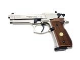 Wiatrówka pistolet Beretta 92 FS Nikiel drewno kal. 4,5 mm
