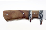 Nóż myśliwski Foxter srebrny z podwójnym jelcem