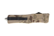 Nóż sprężynowy typu OTF metal camo z pokrowcem