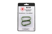 Karabińczyk MFH zielony zakręcany 6 cm komplet 2 sztuki