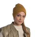 Buff czapka dzianina bawełna Knitted Jarn ocher żółty