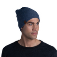 Buff czapka ciepła dzianina i polar zimowa Knitted&Fleece Night Blue