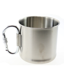 Kubek ze stali nierdzewnej Mil-Tec 500 ml z karabińczykiem