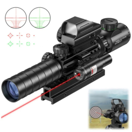 Zestaw optyczny 3w1 3-9x32 - luneta, kolimator i laser