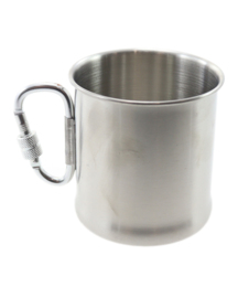 Kubek ze stali nierdzewnej Mil-Tec 250 ml z karabińczykiem