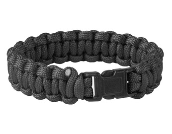 Bransoleta z paracordu Survival Bracelet czarna rozm. L