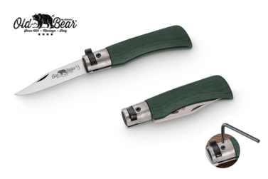 Nóż składany Antonini Old Bear KNF Green XS Satin Stainless
