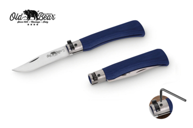Nóż składany Antonini Old Bear KNF Blue M Satin Stainless