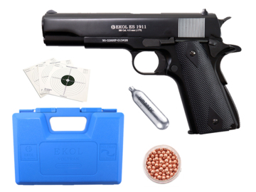 Wiatrówka pistolet Ekol Voltran ES 1911-V2 Black kal. 4.5 mm BB