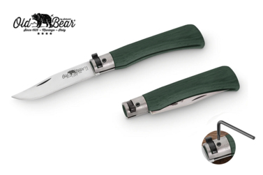 Nóż składany Antonini Old Bear KNF Green L Satin Stainless