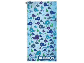 Ręcznik z powłoką antybakteryjną szybkoschnący XL Wieloryb Dr. Bacty