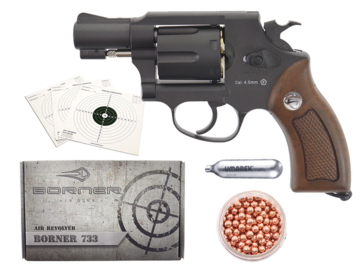 Wiatrówka rewolwer Borner 733 Black kal. 4.5 mm BB