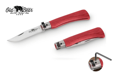 Nóż składany Antonini Old Bear KNF Red L Satin Stainless