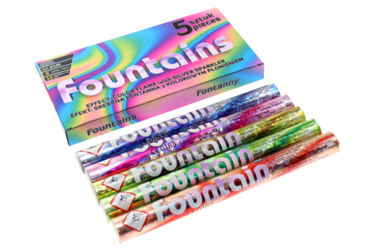 Wulkan kolorowy ze srebrnymi iskrami 5 sztuk JF100