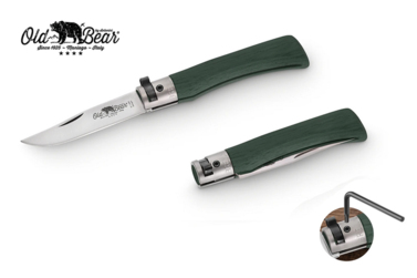 Nóż składany Antonini Old Bear KNF Green S Satin Stainless