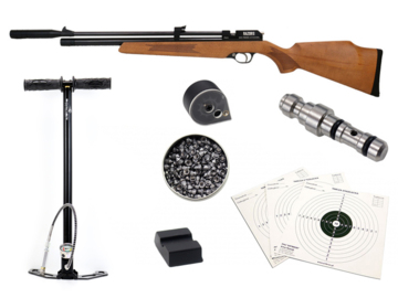 Wiatrówka karabinek PCP Aero kal. 5,5 mm plus pompka PCP Borner czarna