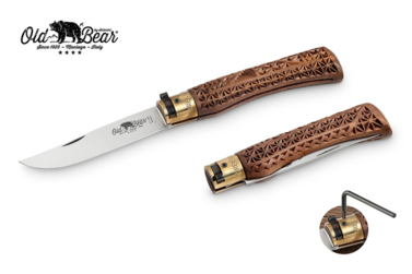 Nóż składany Antonini Old Bear Carved Walnut XL Stainless BL
