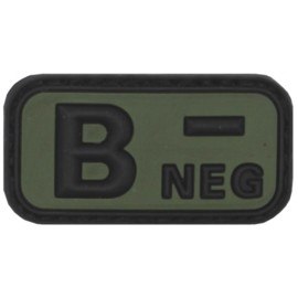 Naszywka grupa krwi B RH- zielona