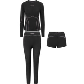 Bielizna termiczna damska Viking Etna 2.0 Lady Set Bamboo L czarno-fioletowa 