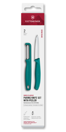 Zestaw nóż i obieraczka Victorinox Swiss Classic kale green