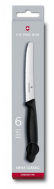 Zestaw 6 noży stołowych ząbkowanych Victorinox 11cm czarne