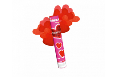 Karnawałowe konfetti w tubie Party Popper 30 cm czerwone serca