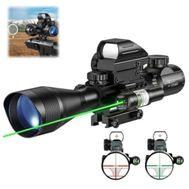 Zestaw optyczny 3w1 4-12x50 - luneta kolimator laser