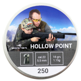 Śrut Borner Hollow Point kal. 5,5 mm 250 sztuk