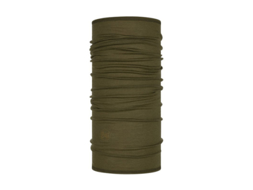 Buff komin chusta wełna merino Lightweight solid bark khaki