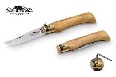 Nóż składany Antonini Old Bear KNF Olive L Satin Carbon
