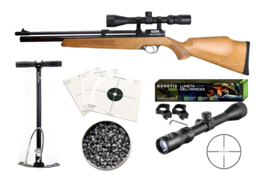 Wiatrówka karabinek Aero kal. 5,5 mm + luneta Genetic 3-9X40 + pompka