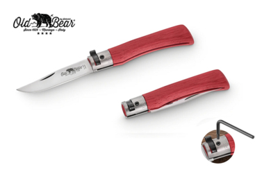 Nóż składany Antonini Old Bear KNF Red S Satin Stainless