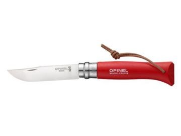 Opinel Nóż Colorama 08 Red z rzemieniem