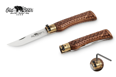 Nóż składany Antonini Old Bear Carved Walnut L Stainless BL
